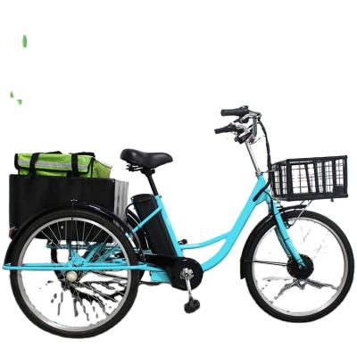 China Wholesale Cheap Adult Passenger Electric Tricycle Bikes 48V 350W 24 Tire Carbon Steel Cargo Ebike for sale