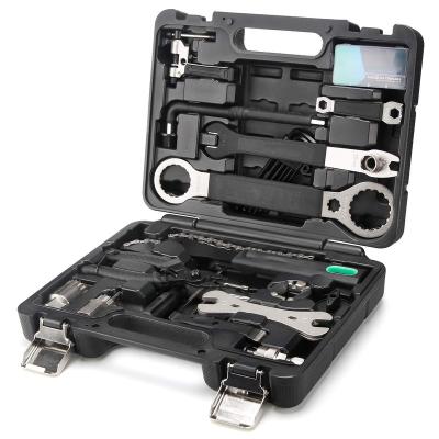 China Premium Alloy Steel Mainly Compatible 23 Piece Bike Tool Kit Bicycle Repair Tool Box Mountain Road Bike Maintenance Tool Kit With Storage Case for sale