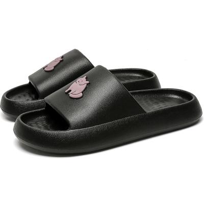 China 2022 Logo Women Sandals Soft Thick Anti-skid Lightweight Custom Unique Home Damping Slips Pure Color EVA Indoor Slippers for sale