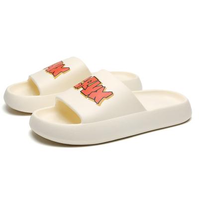 China Custom Logo Factory Summer Trendy EVA Ladies Women Thick Soles Wear External Sandals Cushioning Slides Beach Slippers for sale