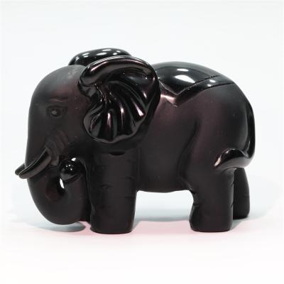 China Europe Hot Selling Healing Crystal Animal Carving Elephant Crystal Obsidian Elephant for sale