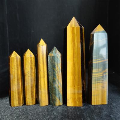 China Wholesale Natural Gemstone Crystal Tower Tiger Eye Stone Crystal Wand Points from China for sale