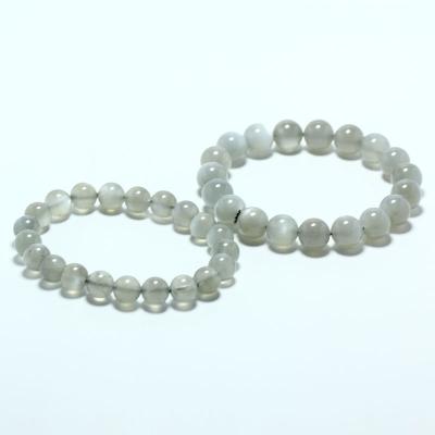 China Crystal Charm Feng Shui Beaded Bracelet China Quartz Natural Silver Precious Stretch Moonstone Bracelet for sale