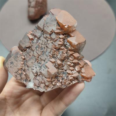 China Wholesale Raw Cluster Crystal Specimen Natural China Crystal Mineral Cluster Red Quartz for sale