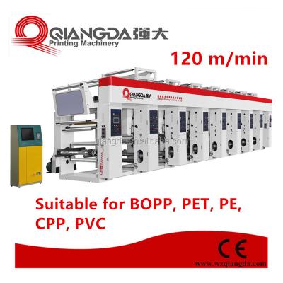 China Automatic 8 Color OPP Rotogravure Printing Machine Price Made In Qiangda Wenzhou for sale