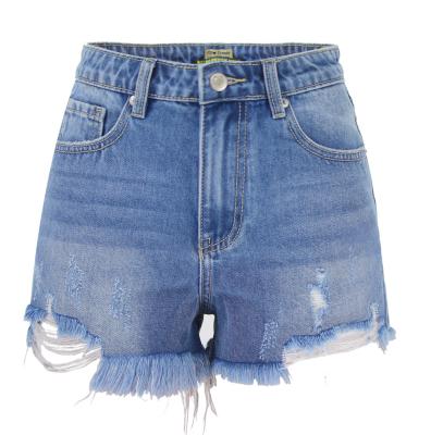 China Buttocks Wide-Leg High-Waist Hot Pants One Line Burr Raincoats Beach Loose Casual High Quality Vacation Denim Shorts for sale