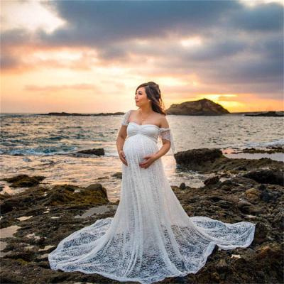 China Radiation Protection Photography Chiffon Pregnant Fashion Plus Size Vestidos Para embarazadas Casual Equalizing Maternity Dresses for sale