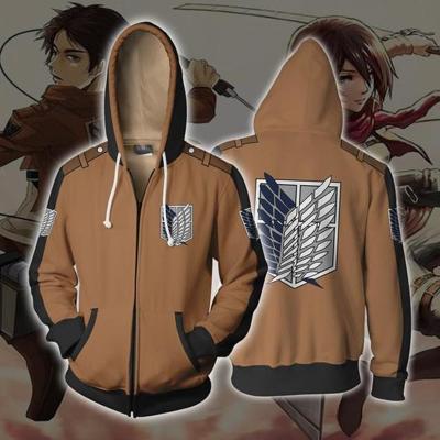 China Anti-wrinkle 3d printed attack des titans shingeki no kyojin anime attack on titan hoodie for sale