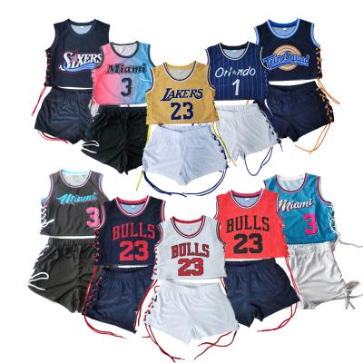 China Shirts & Main 15 Colors 2 Pieces Basketball Jersey Set Loose Dress For Women for sale