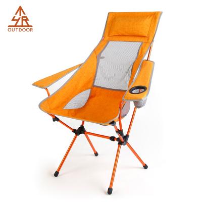 China STABLE & High Headrest DURABLE Armrest Moon Fold Nylon Breathable Back Camp Chair For Outdoor for sale