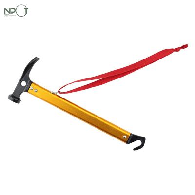 China Lightweight Outdoor Multifunctional Aluminum Hammer Tent Stake Hammer Camping Tent Hammer with Tent Stake Remover for Rain Fly Tent Tarp for sale