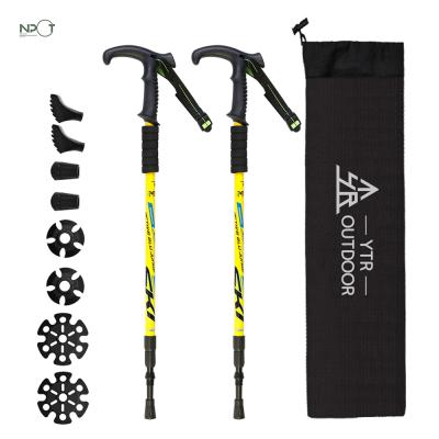 China 2021 New Style NPOT Handle EVA and CORK Nordic Walking Stick Folding Trekking Poles Canes for sale