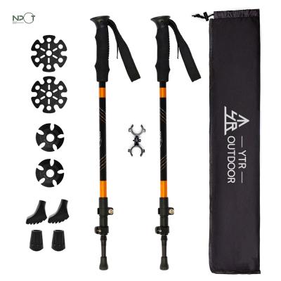 China Aluminum Adjustable EVA and CORK Handle NPOT Trekking Poles Folding Poles for sale