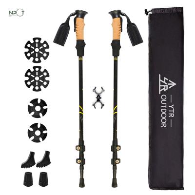 China Foldable EVA and CORK Handle NPOT Outdoor Sport Mountaineering Stick Trekking Pole Trekking Canes for sale