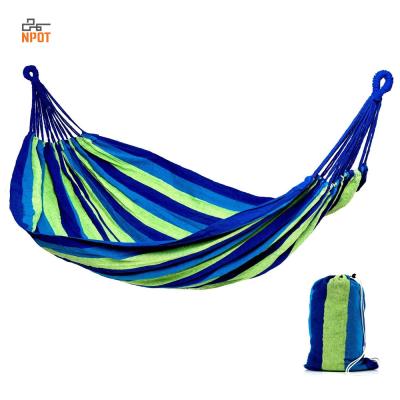 China Hammock with tree straps NPOT best selling outdoor portable parachute hammock beach canvas folding hammock with tree straps for sale