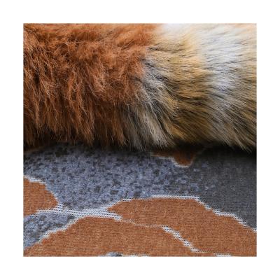 China Comfortable Soft 100% Polyester Flame Retardant Fabric Toy Clothing Boots Four Color Jacquard Plush Fabric for sale