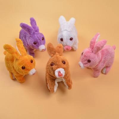 China New Viable Stuffed Cute Viable Electric Rabbit Toy Rabbit Back Light Luminous Eyes Action Numbers Rabbit Walking Electronic Toys for sale