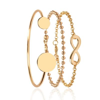 China ALLOY jewelry border street beat personality set irregular round sequins jewelry female simple 8-word chain bracelet for sale