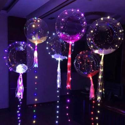 China Light Up 2018 Light Hot Luminous Led Glowing Transparent Bubble Balloon Ball Halloween Wedding Party Decoration Christmas Round Toys for sale