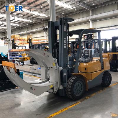 China TDER FD35 Diesel Engine Forklift Minicargador 3.5 Ton With Paper Roll Clamp for sale