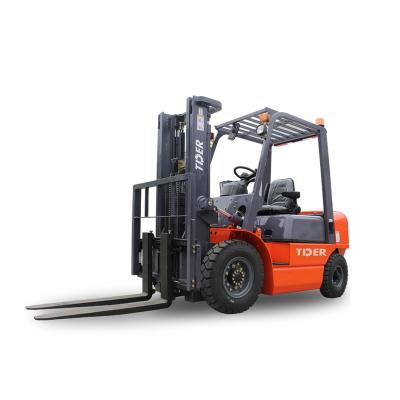 China TDER Solid Tire Forklift 3-7 Meter Lifting Height Two Stage Mast Purchase 2.5 Ton for sale