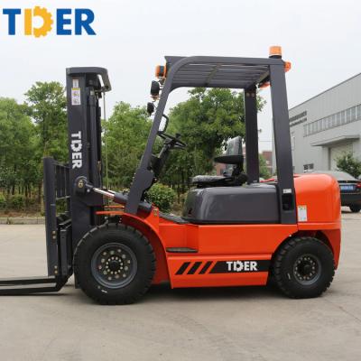 China TDER Mini Joystick Solid Tire Forklift 2 Ton 2.5 Ton 3 Ton Triple Mast Diesel Forklift for sale