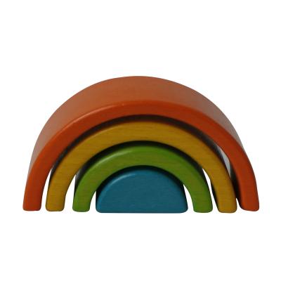 China Educational Wooden Building Toy Baby Building Blocks Rainbow Building Blocks Stacking Toy for sale