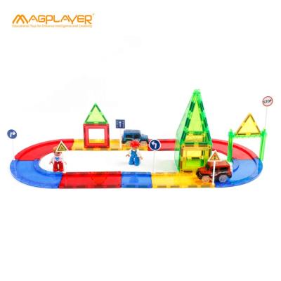 China Magnetic Track Super Toy Racing Car PCs Building Toy Magplayer 45 Value Tiles Building STEM Toys For Kids for sale