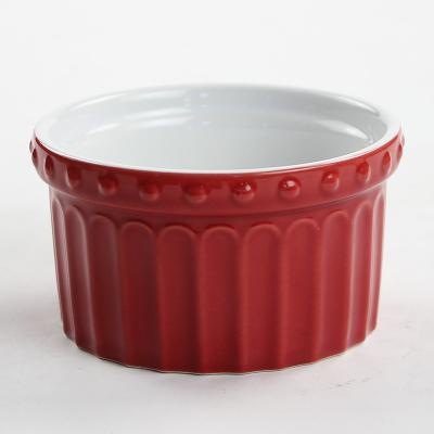 China Stored Ceramic Baking Pudding Bowl Microwave Oven Shufulei Bowl Cake Bowl Manufacturer Wholesale Stripe Luster Color for sale