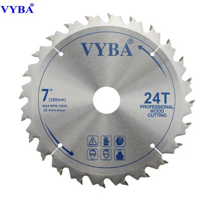 China Hot Sale Customized 65Mn 180mm 7inch 24T Circular Tct Saw Blade For Wood Cutting for sale