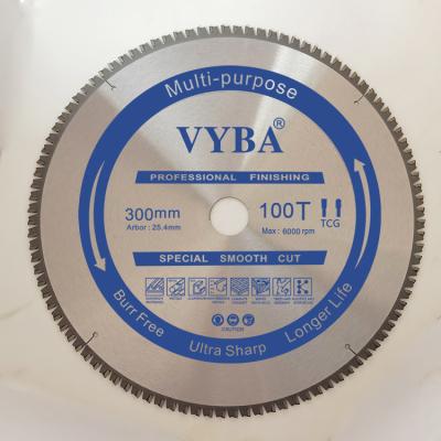 China Cutting CTT 100T multifunction 305mm aluminum wood plastic and steel saw blade for metal sheet aluminum and wood cutting for sale