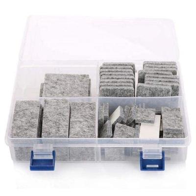 China Gray Square Self Adhesive Felt Set 100 Sizes Boxed Per Piece 4 Pads Furniture Legs for sale