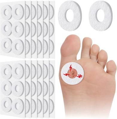 China Foot Pads Callus 72pcs Felt White Round Adhesive Pads Callus Pads For Pain Relief Foot Care for sale