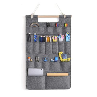 China Felt Tools Hanging Organizer Stationery Wall Organizer Door and Wall Hanging Organizer Felt Stationery Storage Pocket for Family Door and Wall for sale