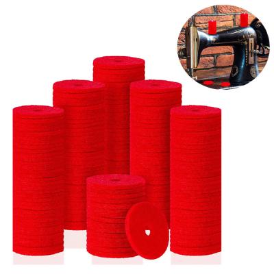 China Hard Tear or Wear Sewing Machine Parts 100 Pieces Red Spool Pin Felt Sewing Machine Thread Pad for sale