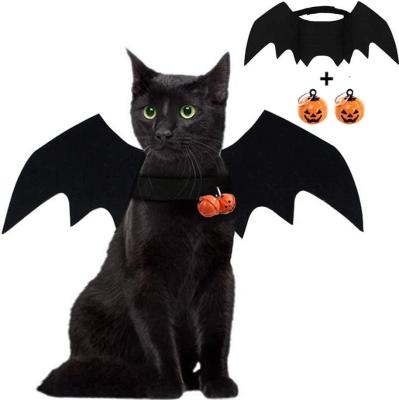 China Cat Dog Bat Costume Wings with Pumpkin Bells Felt Halloween Cat Costume for Cats Dogs Pet Bat Wings Cat Dog Bat Costume Wings with Pumpkin Bells for sale