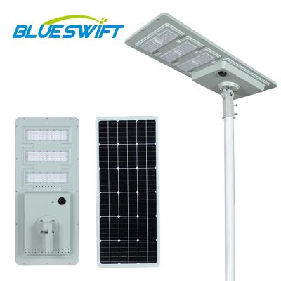 China BLUESWIFT Outdoor Garden Road Solar Light All In One Panel PIR Sensor Control for sale