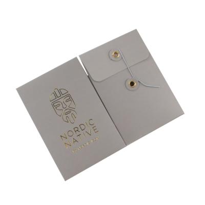 China Manufacturer Supply Recycled Custom Logo Hot Stamping Envelopes With Eyelet, Gift Wrapping Paper Mailing Envelope With Card for sale