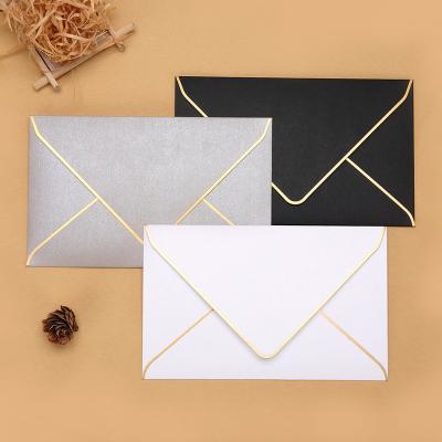 China Wholesale Custom Printing Gift Envelope Gold Foil Business Greeting Card Envelope for sale