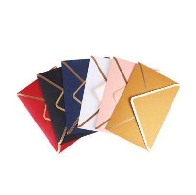 China Eco-friendly Logo Printed Gold Foil Gift Card Letter Packaging Custom Order Paper Envelopes for sale