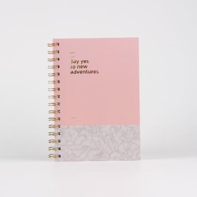 China Custom Printing Hardcover Factory Wire A5 Wire Limit Spiral Notebook Marble Diary for sale