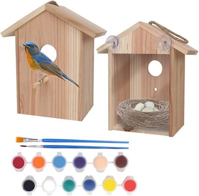 China Eco - Friendly Wooden Aviary Spy With Strong Suction Cups DIY Painting By Kids for sale