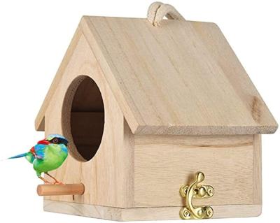 China Eco-friendly Garden Patio Decorative Wooden Nest Box Bird House Hanging Birdhouse for Outside for sale