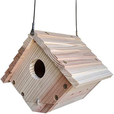 China Eco - Friendly Natural Wood Patio Decoration Wooden Garden House Bird Aviary for sale