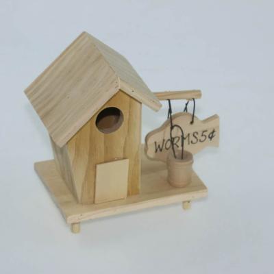 China Viable Wholesale Custom Personalized Unfinished Wooden Bird House Decor Aviaries Protective Handmade Wooden Cage for sale