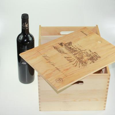 China Recycled Materials Wholesale Hot Sale Wooden Box 6 Bottle Wooden Wine Red Wine Gift Box Bottle Wine Box for sale