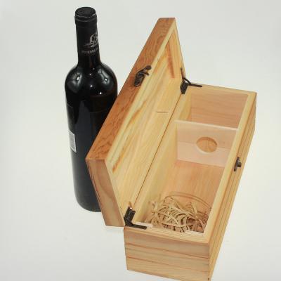 China Recycled Materials Custom Bulk Wooden Simple Pine Wine Box Wholesale Price Gift Wooden Wine Box Wooden Bottle Wine Box for sale