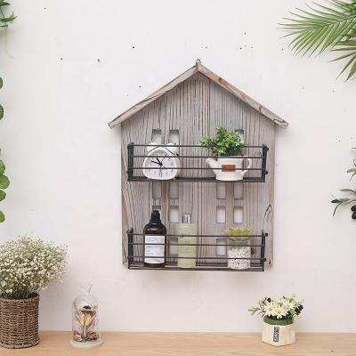 China Eco-friendly Hot Selling Wooden Shelf Triangle Wall Rack Decor Antique Wood Shelf Wooden Display Stand for sale