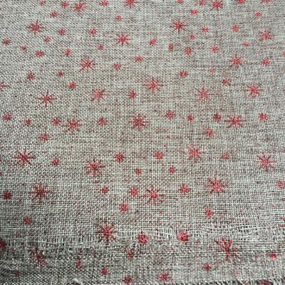 China 100% Linen Like Fabric Anti-Static Polyester Carpet Diningtable With Rhinestones for sale