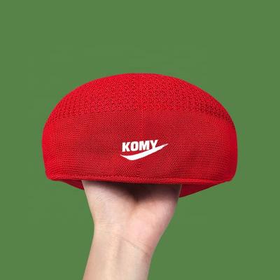 China 2021wholesale Hot Selling Dobby Berets With Mesh Custom Design Embroidery Beret Knitting Molding Hat for sale